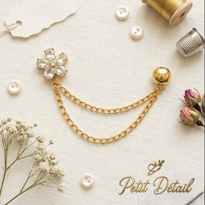 Crystal Flower Magnetic Sleeve Clip Petit Détail Lebanon