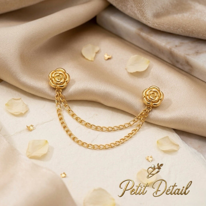 Gold Rose Magnetic Fabric Clip Default Title Petit Détail Lebanon