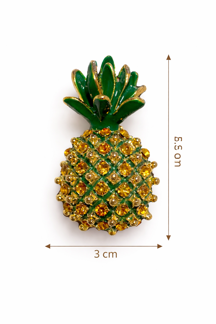 Sparkling Crystal Pineapple Brooch Petit Détail Lebanon