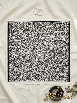 Monochrome Floral Square Scarf Petit Détail Lebanon