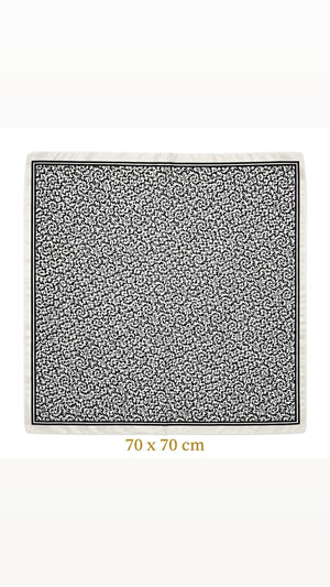 Monochrome Floral Square Scarf Default Title Petit Détail Lebanon