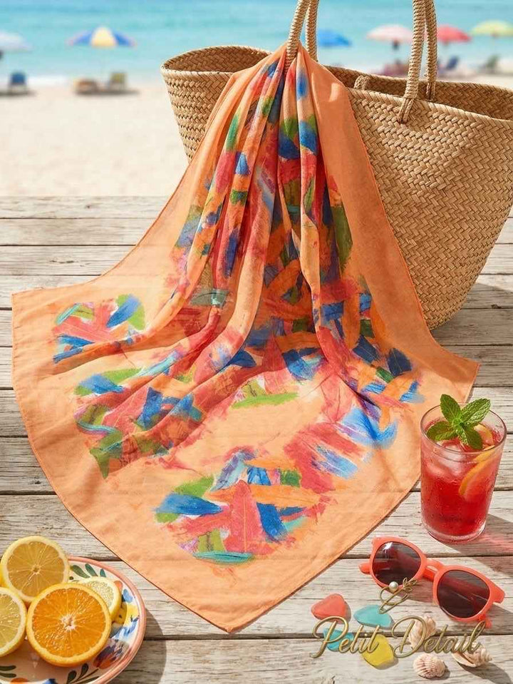 Color Splash Mousseline Beach Pareo – 145 × 175 cm Petit Détail Lebanon