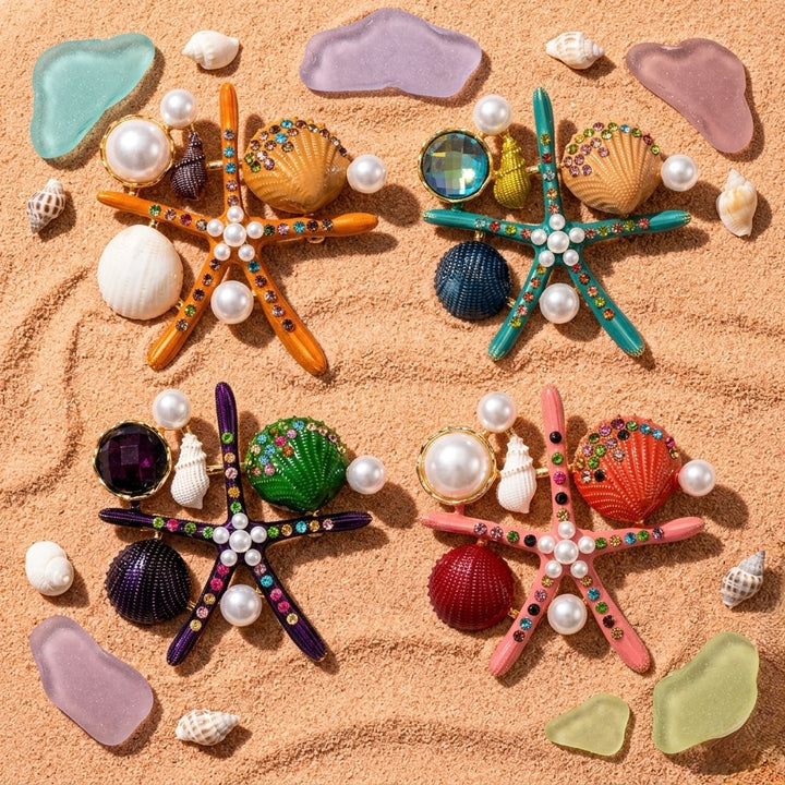 Pearl Starfish Shell Brooch Petit Détail Lebanon