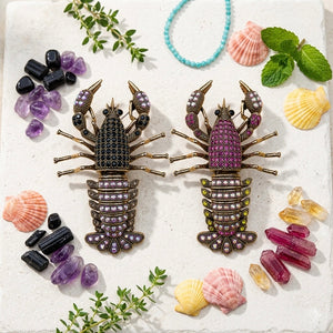 Crystal Lobster Brooch Petit Détail Lebanon