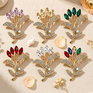 Crystal Tulip Bouquet Brooch Petit Détail Lebanon