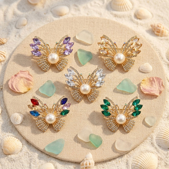 Pearl Crystal Bow Brooch Petit Détail Lebanon