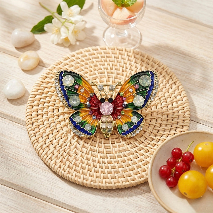 Multi-Color Crystal Butterfly Brooch Petit Détail Lebanon