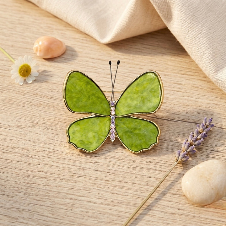Lime Marble Butterfly Brooch Petit Détail Lebanon