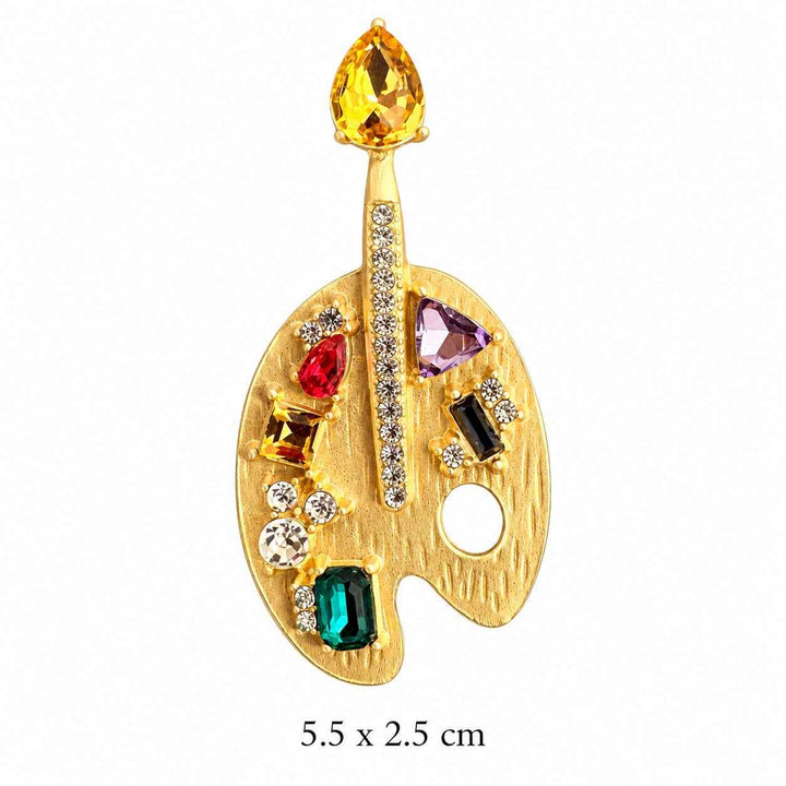 Jeweled Artist Palette Brooch