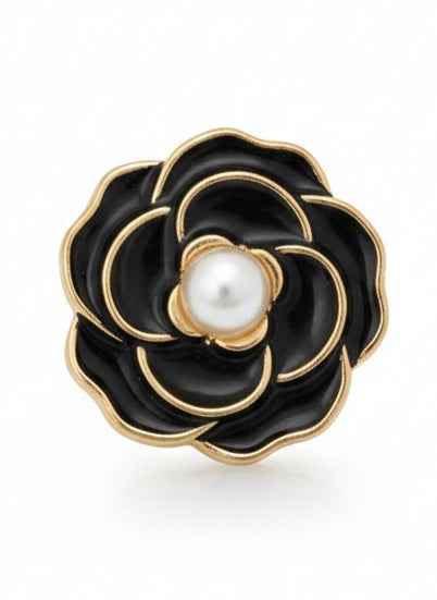 Black Enamel Rose Button Cover Default Title Petit Détail Lebanon