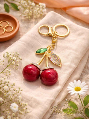 Cherry Crystal Keychain Charm Petit Détail Lebanon