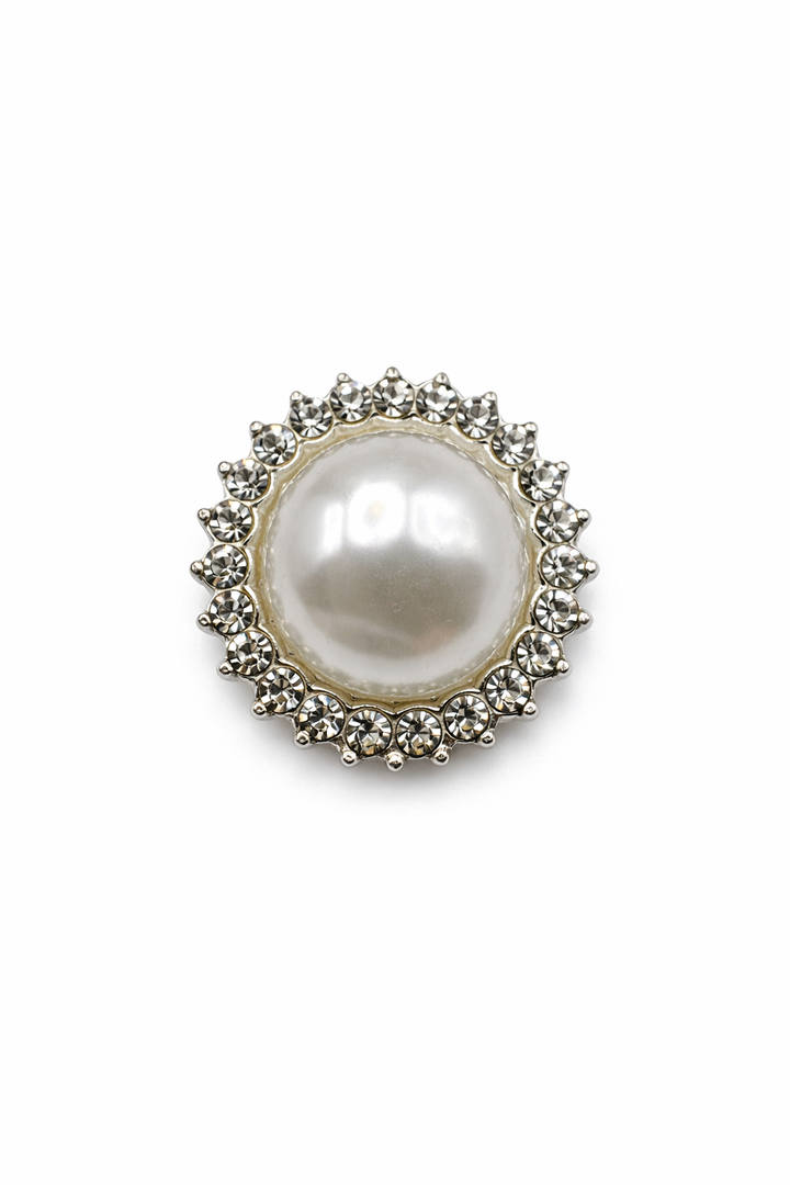 Classic Pearl & Crystal Halo Button (Sew-On) Default Title Petit Détail Lebanon