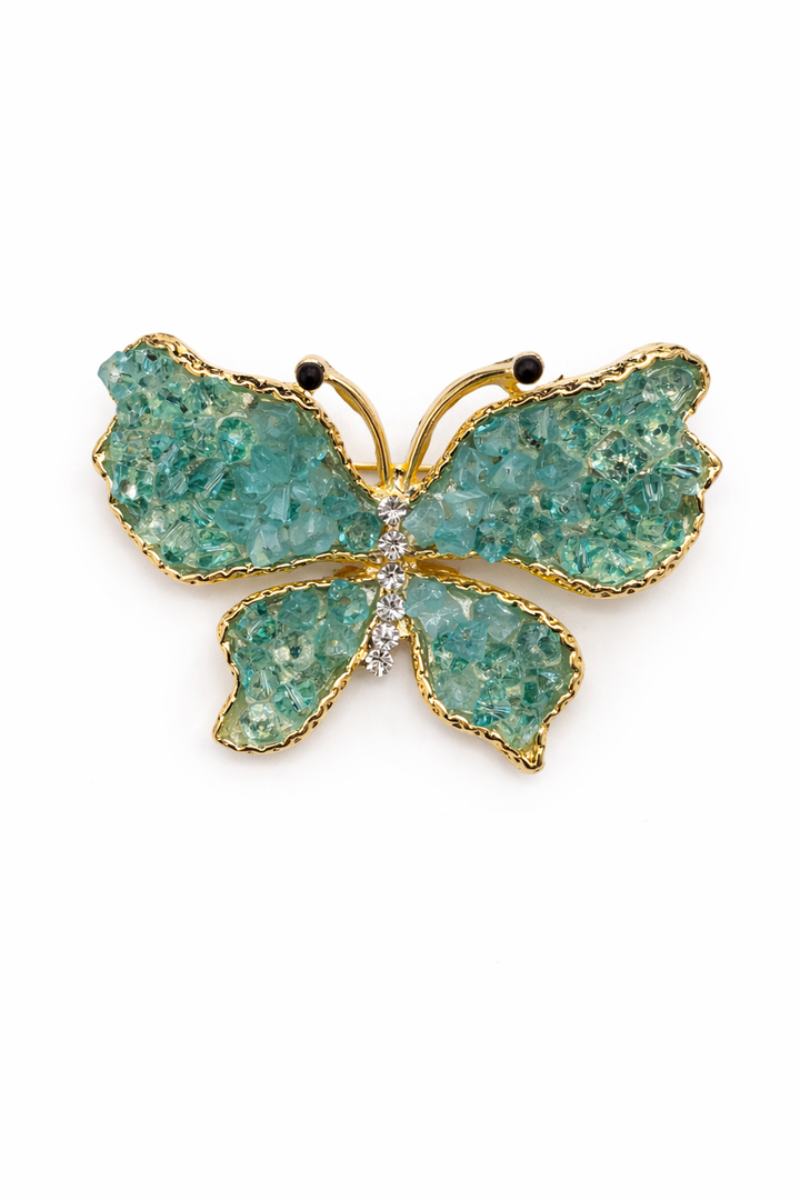Crushed Crystal Butterfly Brooch Collection Petit Détail Lebanon