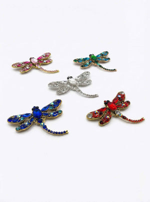 Crystal Dragonfly Statement Brooch – Available in 5 Colors Petit Détail Lebanon