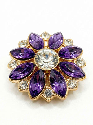 Crystal Flower Button Covers Purple Petit Détail Lebanon