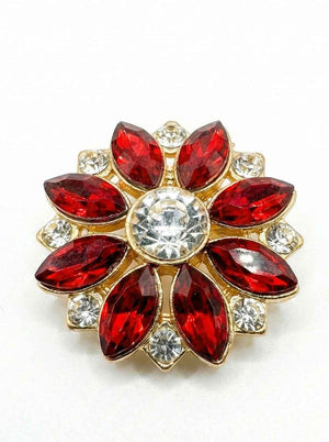 Crystal Flower Button Covers Red Petit Détail Lebanon