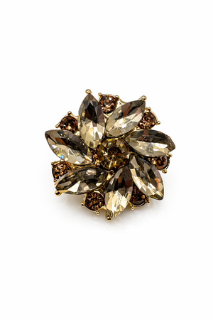 Crystal Flower Jewel Button (Sew-On) Gold Petit Détail Lebanon