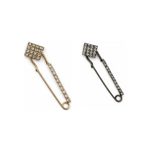 Crystal Square Head Safety Pin Brooch Petit Détail Lebanon