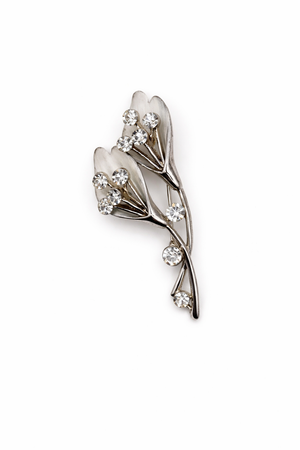 Elegant Enamel Tulip Flower Brooch White Petit Détail Lebanon