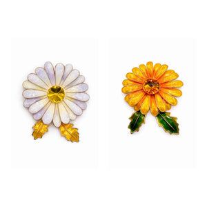 Enamel Daisy Flower Brooch Petit Détail Lebanon