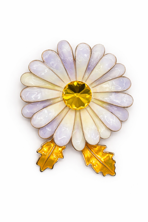 Enamel Daisy Flower Brooch White Petit Détail Lebanon