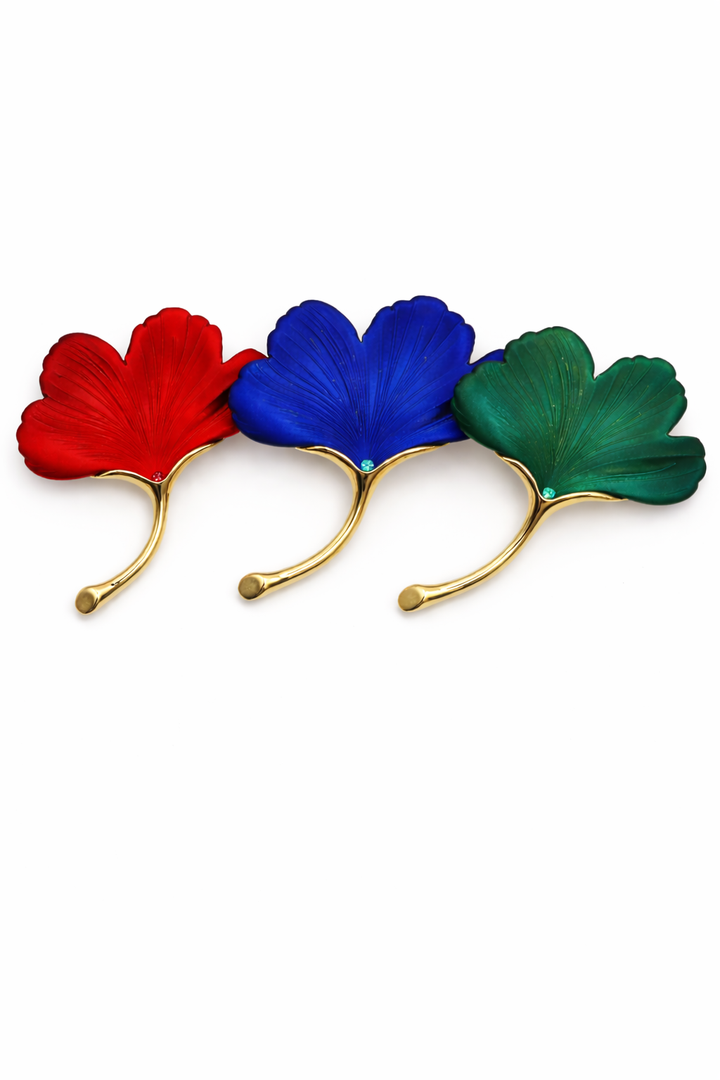 Frosted Ginkgo Leaf Brooch Collection Petit Détail Lebanon