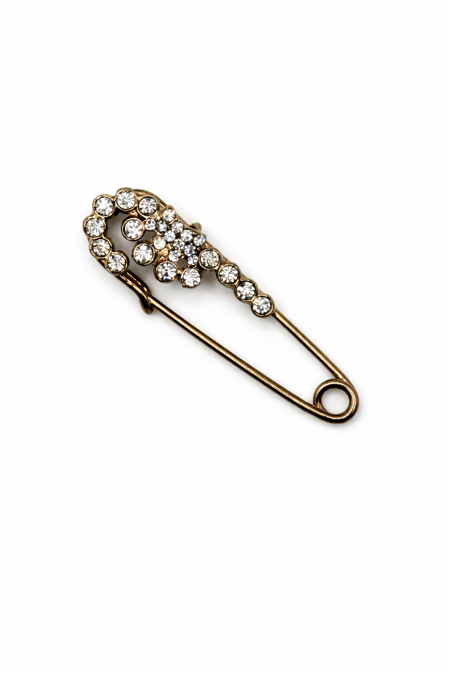 Gold Crystal Cluster Safety Pin Brooch Default Title Petit Détail Lebanon