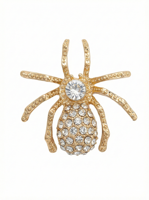 Gold Crystal Spider Brooch Default Title Petit Détail Lebanon
