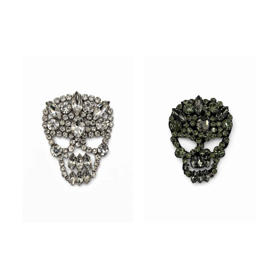 Handmade Crystal Skull Brooch Petit Détail Lebanon