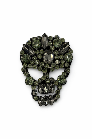 Handmade Crystal Skull Brooch Geometric Petit Détail Lebanon