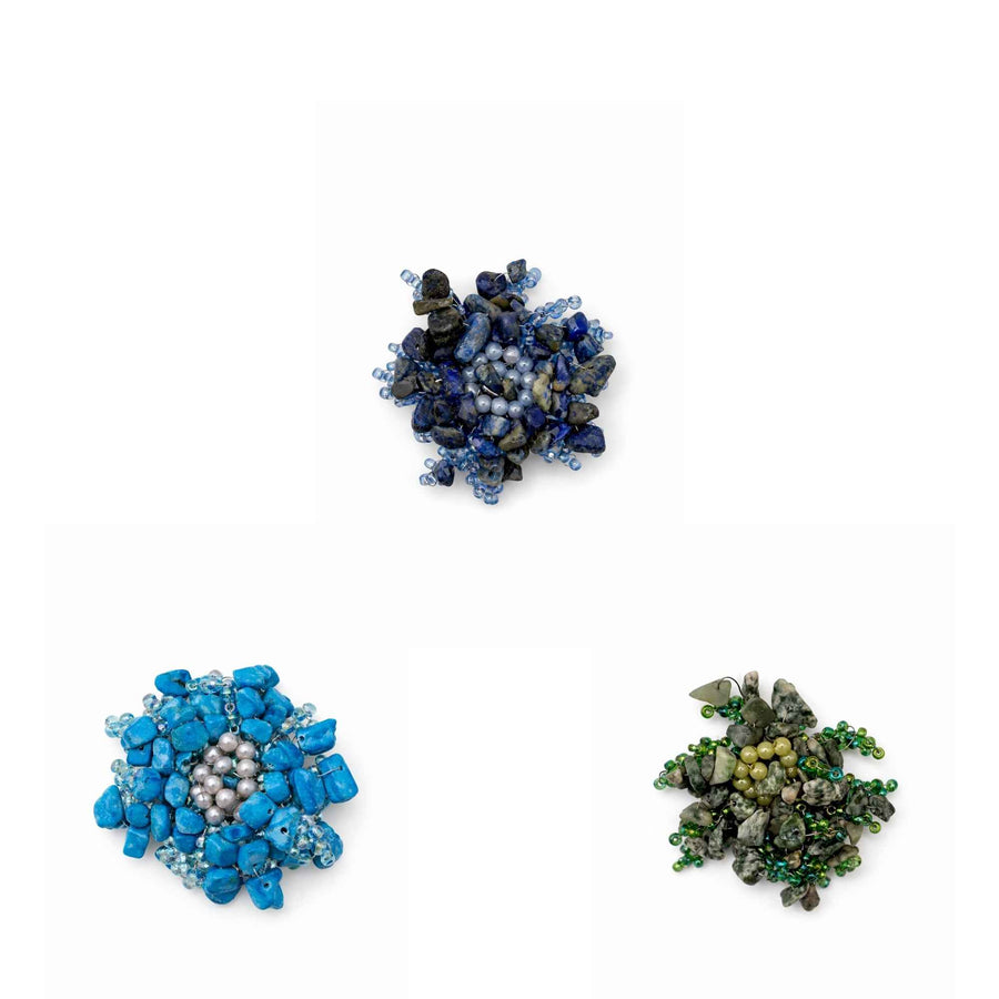 Handmade Wire-Wrapped Stone Cluster Brooch Petit Détail Lebanon