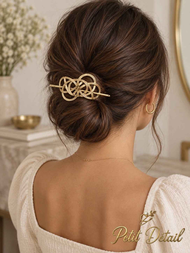 Interwoven Gold-Tone Hair Cuff with Stick