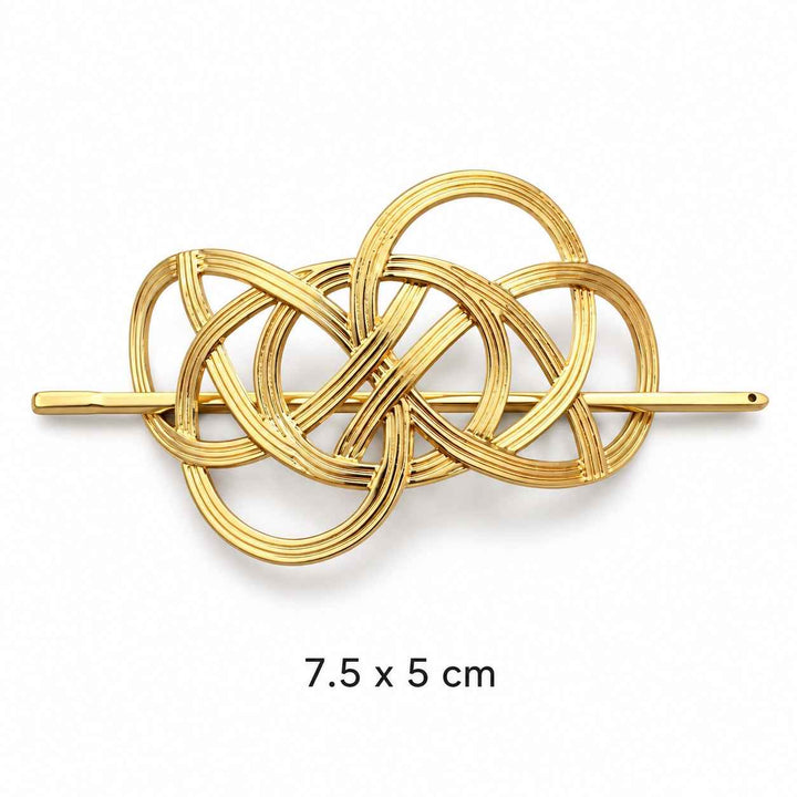 Interwoven Gold-Tone Hair Cuff with Stick