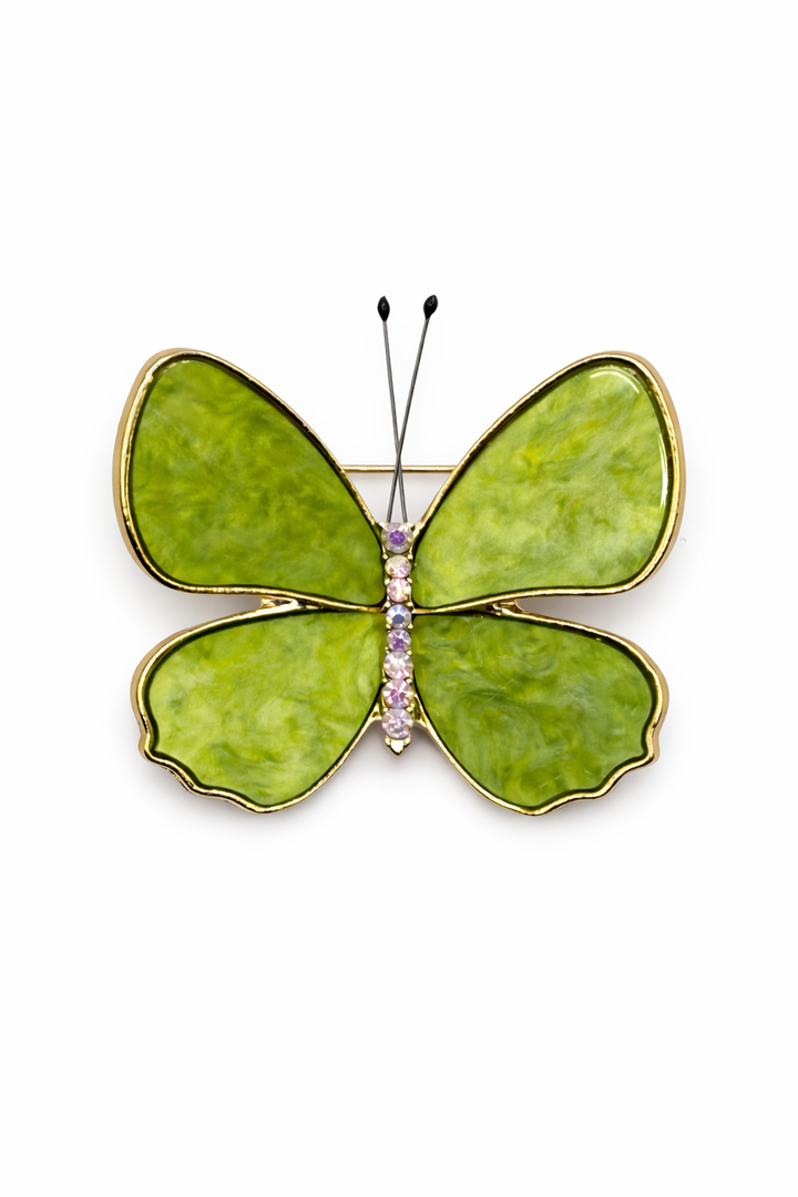 Lime Marble Butterfly Brooch Petit Détail Lebanon
