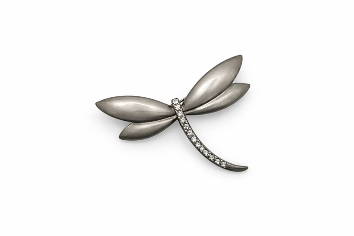 Matte Silver Dragonfly Brooch Default Title Petit Détail Lebanon