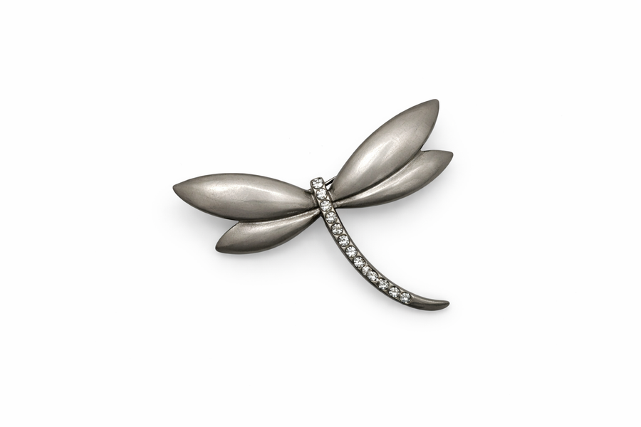Matte Silver Dragonfly Brooch Default Title Petit Détail Lebanon
