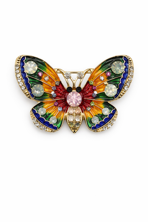 Multi-Color Crystal Butterfly Brooch Default Title Petit Détail Lebanon