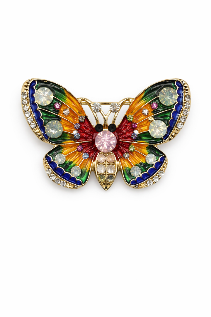 Multi-Color Crystal Butterfly Brooch Petit Détail Lebanon