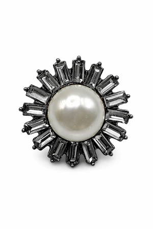 Pearl & Baguette Crystal Halo Button (Sew-On) Geometric Petit Détail Lebanon