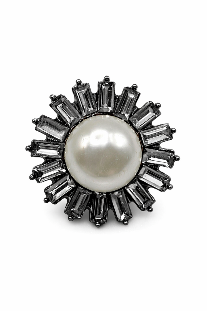 Pearl & Baguette Crystal Halo Button (Sew-On) Petit Détail Lebanon