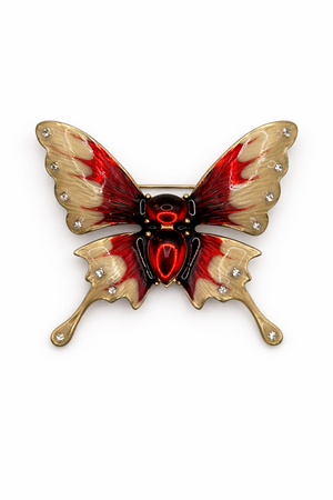 Ethereal Butterfly Brooch Red Petit Détail Lebanon