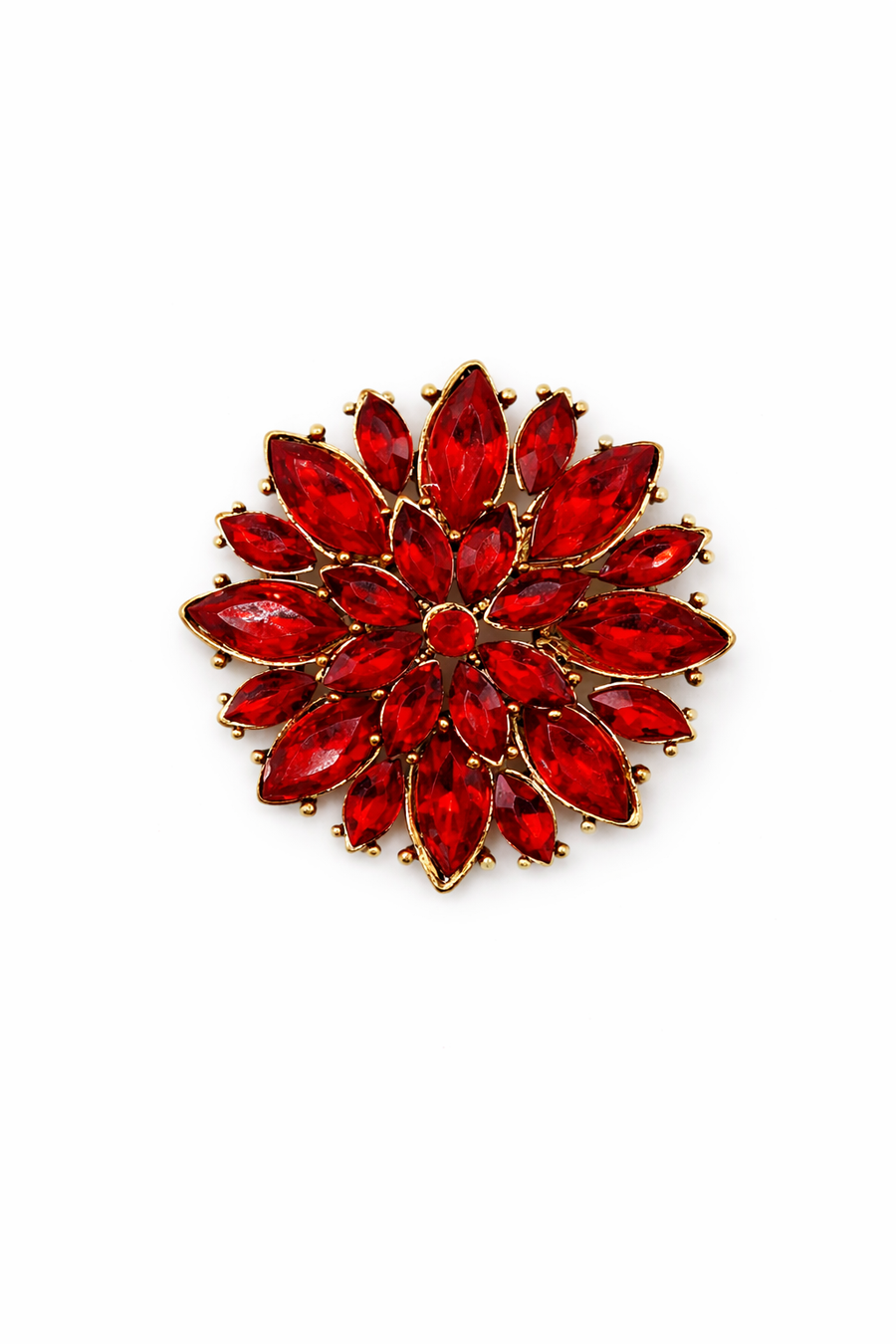 Retro 50s Red Crystal Spray Bow Brooch Default Title Petit Détail Lebanon