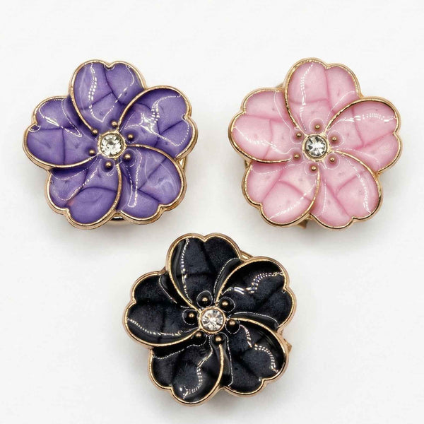 Sakura Enamel & Crystal Button Covers Petit Détail Lebanon