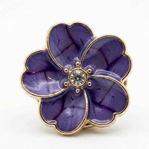 Sakura Enamel & Crystal Button Covers Purple Petit Détail Lebanon