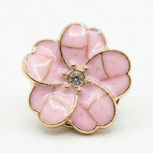 Sakura Enamel & Crystal Button Covers Pink Petit Détail Lebanon