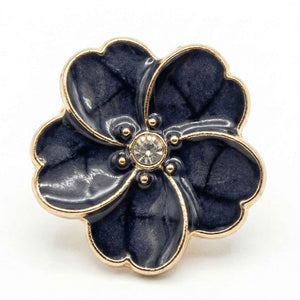 Sakura Enamel & Crystal Button Covers Black Petit Détail Lebanon