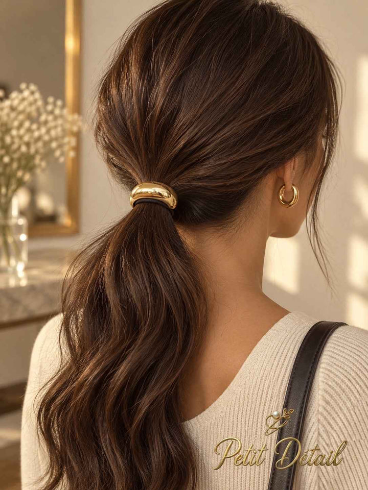 Smooth Domed Gold-Tone Hair Cuff