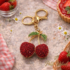Sparkling Cherry Charm Keychain Petit Détail Lebanon