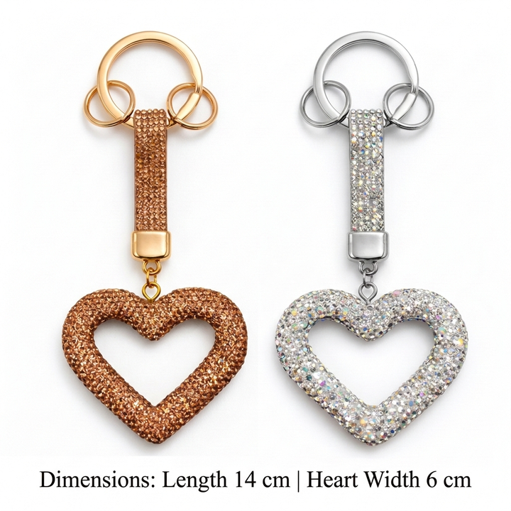 Sparkling Heart Charm Keychain (two colors) Petit Détail Lebanon