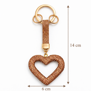 Sparkling Heart Charm Keychain (two colors) Rose Gold Petit Détail Lebanon
